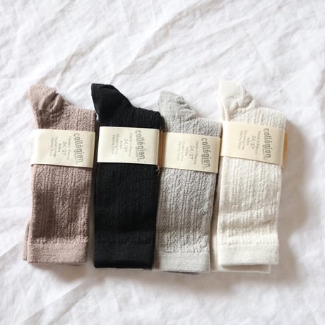 Collegien Pointelle Merino Wool Knee-high Socks【jour de pluie】