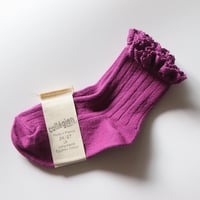 Collegien Lace Trim Ankle Socks 【Cyclamen】