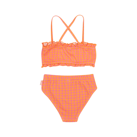 TINYCOTTONS  check swim set  MARIGOLD/DARKPINK