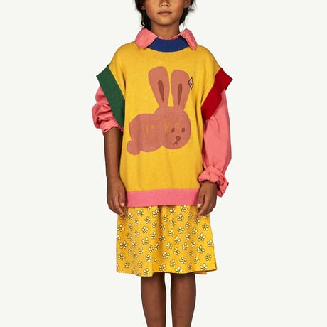 The Animals Observatory  Parrot Kids Vest Yellow Rabbit