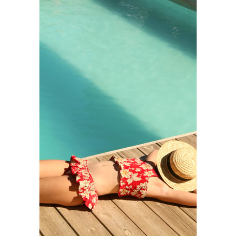 Bonjour  Swimsuit Gaughin print - Vanilla dyed light canvas