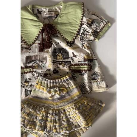 Misha&Puff  EYELET SKATING POND SKIRT (BUBBLE SPACE DYE)