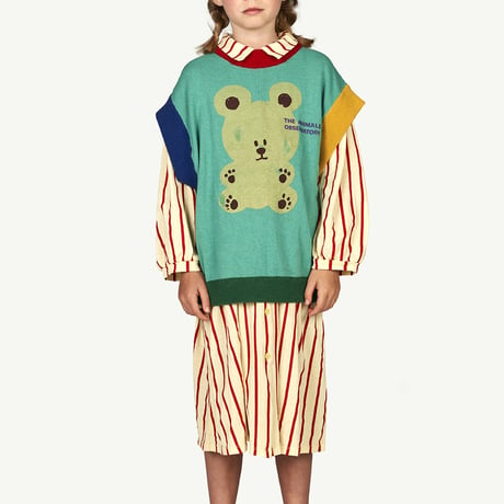 The Animals Observatory  Parrot Kids Vest Turquoise Bear