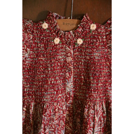 Bonjour  Long dress Cashmere print - organic voile
