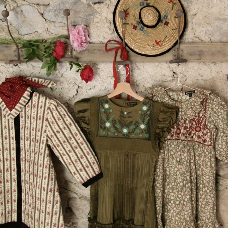 Bonjour Dress pleated kaki taffetas | hanakao