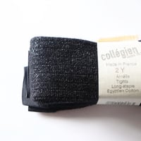 Collegien Glitter Ribbed Tights（Noir de charbon)