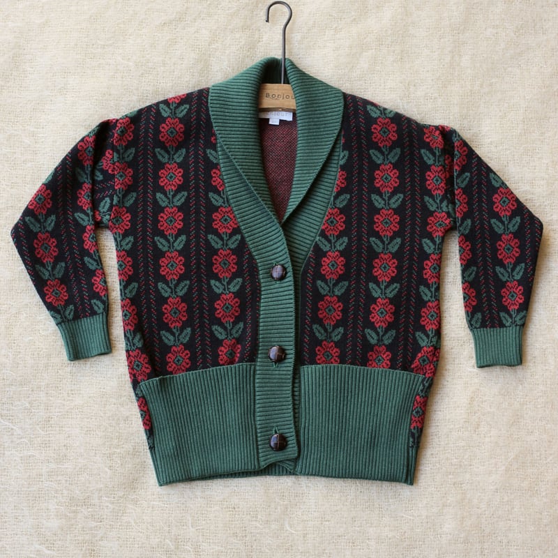 Bonjour Red Flower Cardigan | hanakao