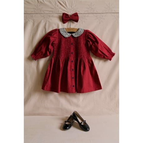 Bonjour  Tunique with hair clip red wine dot print