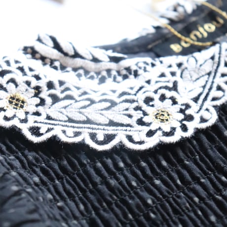 Bonjour  Tunique with hair clip black dot print