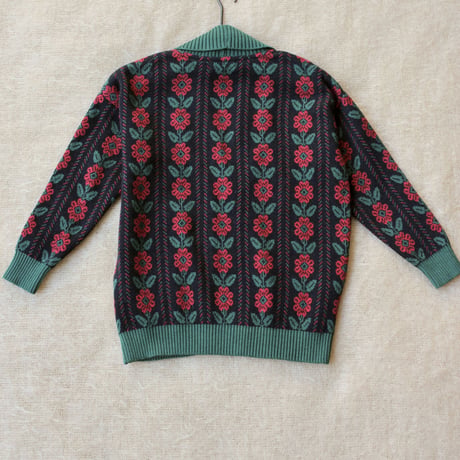 Bonjour  Red Flower Cardigan