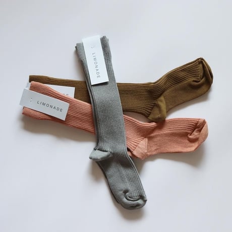 limonade Knee Ribbed Socks (GREY)