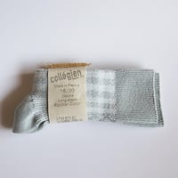 Collegien  Gingham Knee high Socks【Aigue Marine】