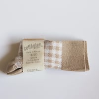 Collegien  Gingham Knee high Socks【Petite Taupe】