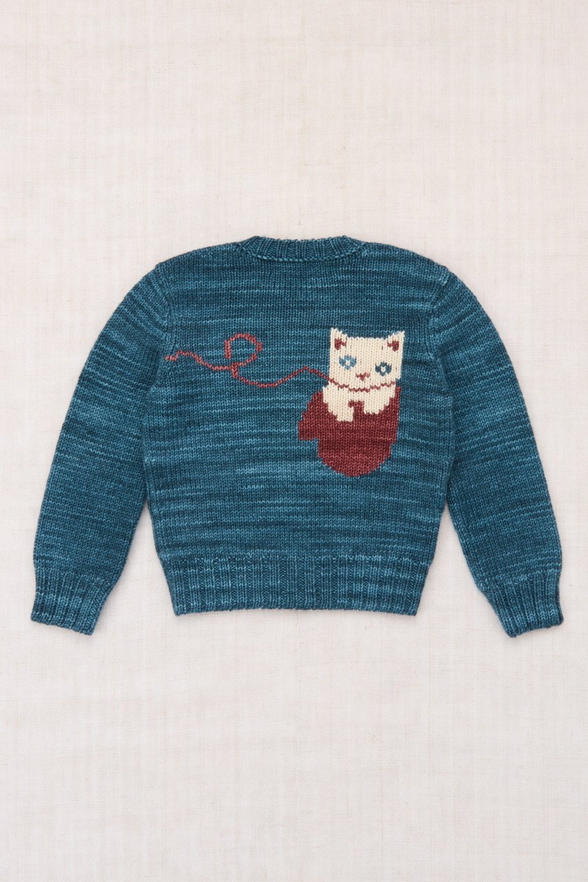 新品未使用　Misha&Puff Kitten Headwarmer Misha&Puff Three Little Kittens Cardigan (Blue