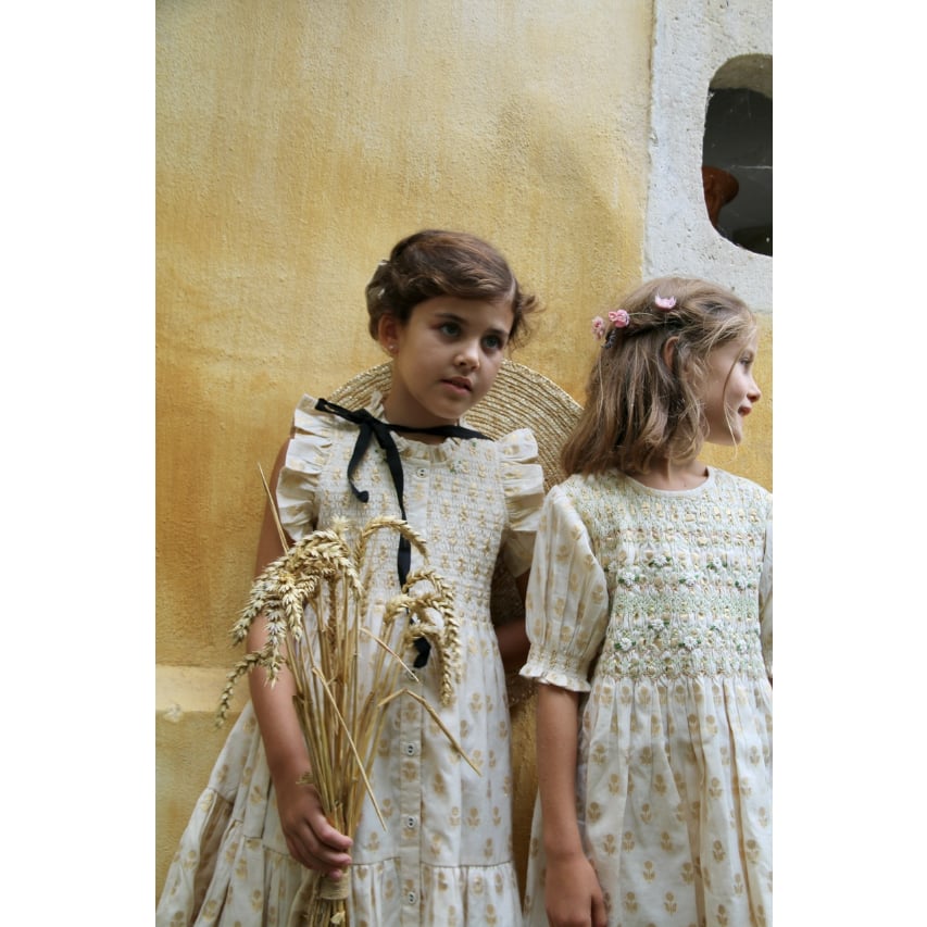 Bonjour Ibiza dress flowers lurex ecru chander