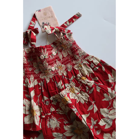 Bonjour  Short & top set Gaughin print - Vanilla dyed light canvas
