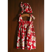 Bonjour  Skirt dress with triangle scarf Gaughin print Vanilla dyed light canvas