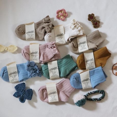 Collegien Lace Trim Ankle Socks 【Vieux Rose】