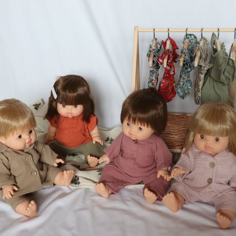 minikane DOLL CLOTHES Ensemble mao en cotton double gaze rose orchidee