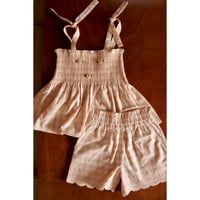 Bonjour  Shorts & top set Pink Vichy with small design eyelete emb