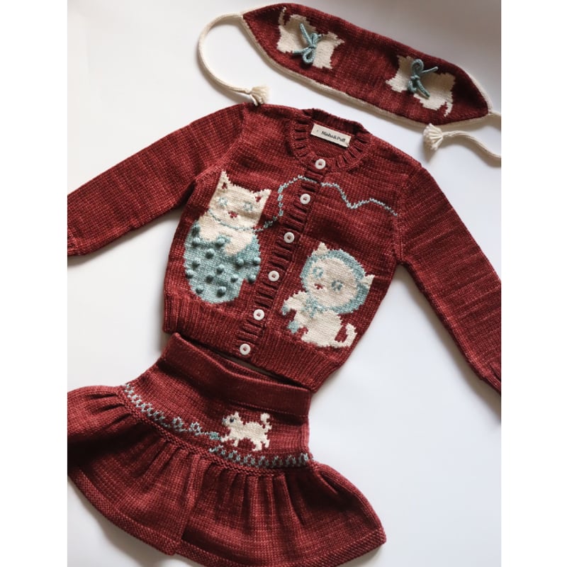 misha＆puff 猫　スカウト　winter collection 3y Misha&Puff Three Little Kittens Cardigan (Madd