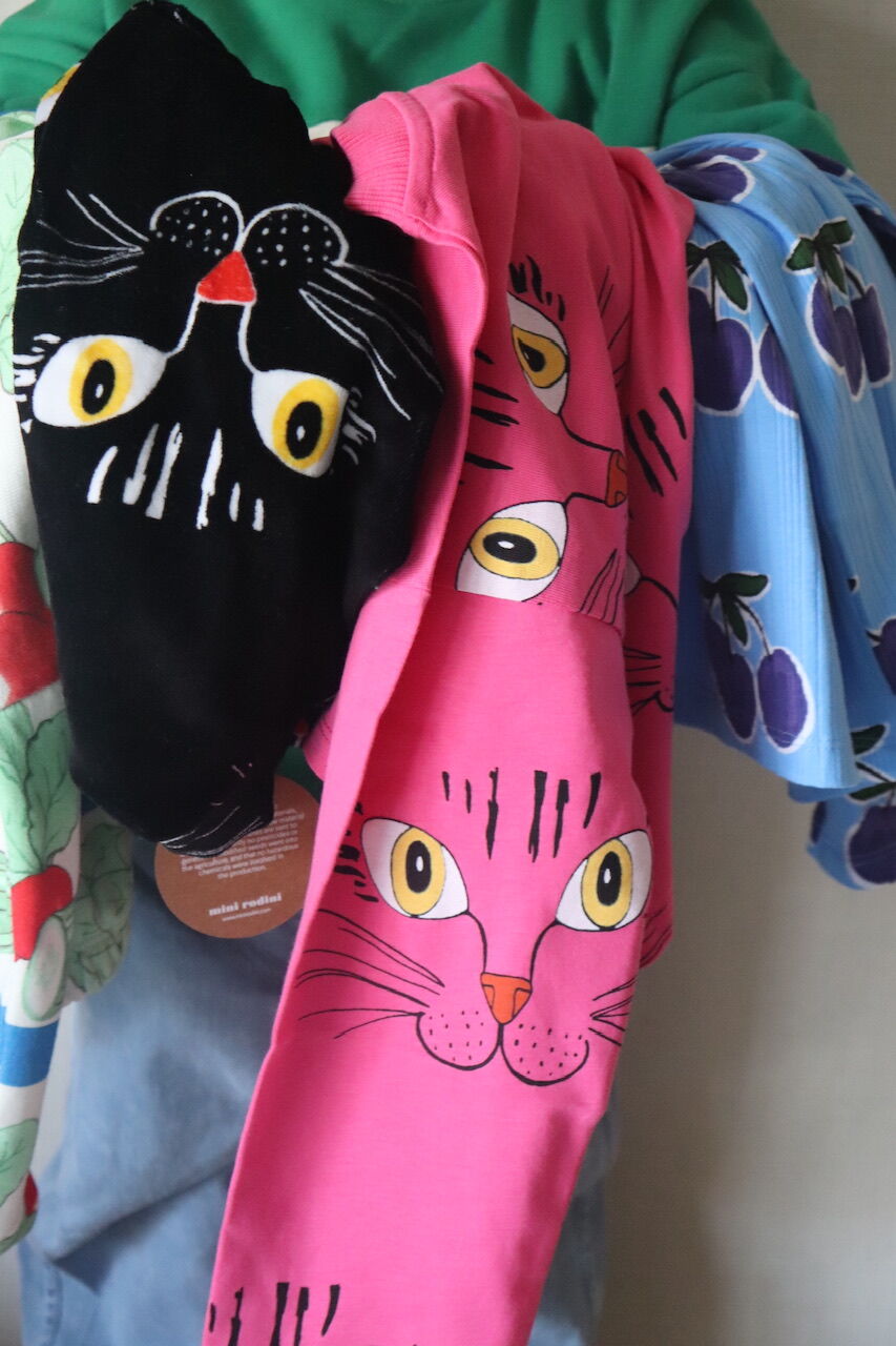 Mini Rodini CAT FACE VELOUR SWEATER | hanakao