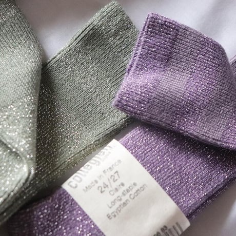 Collegien  Glitter Ribbed Varsity Crew Socks (sauge)