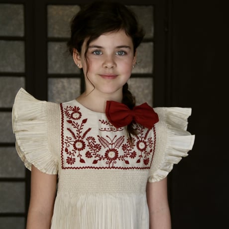 Bonjour  Dress pleated ivory taffetas