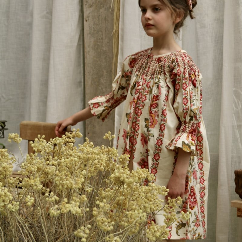 Bonjour Dress Jacqueline border print | hanakao