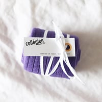 Collegien Plain Ribbed Knee-high Socks (Iris de Provence)