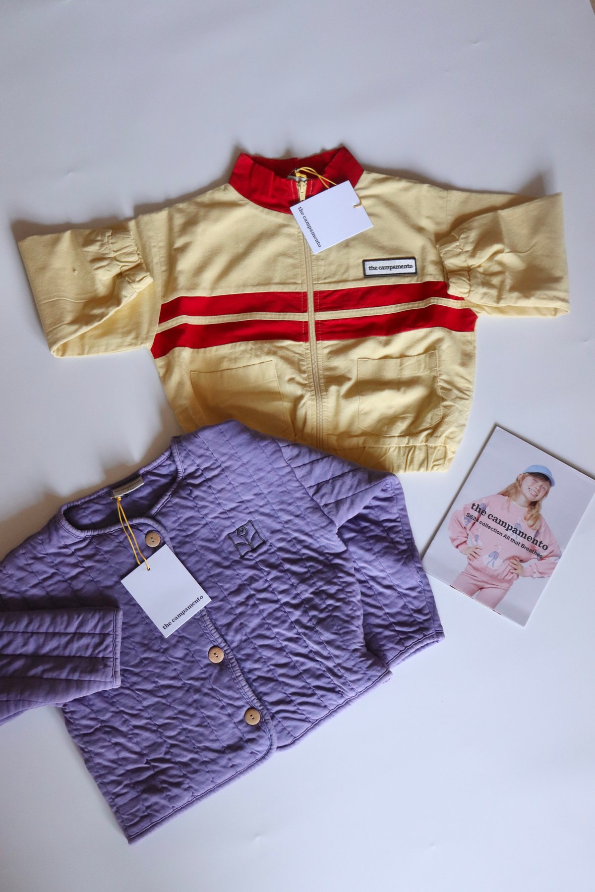 the campamento アウター　5-6y POUPONS / The Campament PURPLE COLOR BLOCK KIDS ZIPPED