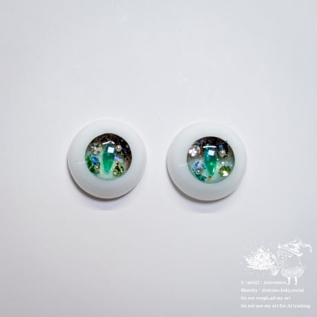 [Sweet Palette]チョコミント-ミントブーケ-＊13～15mm【レジンアイ】