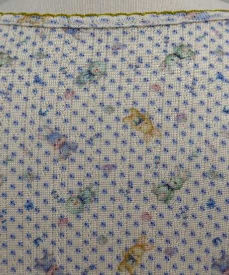 【M】bunny pattern mesh long  T shirt