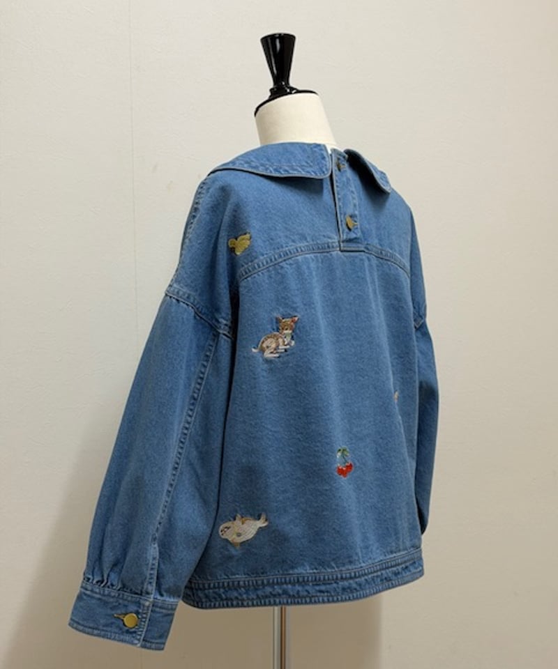 M】fortune embroidery denim jacket | yukiemon g