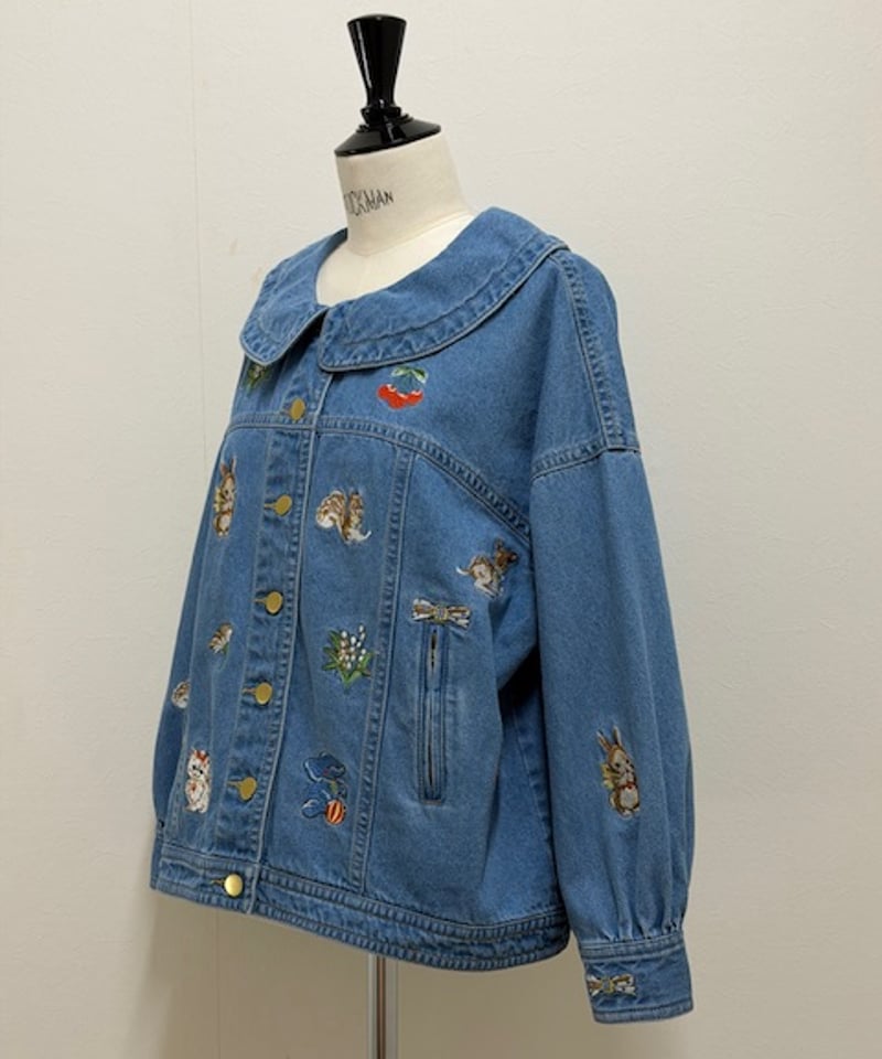 M】fortune embroidery denim jacket | yukiemon g