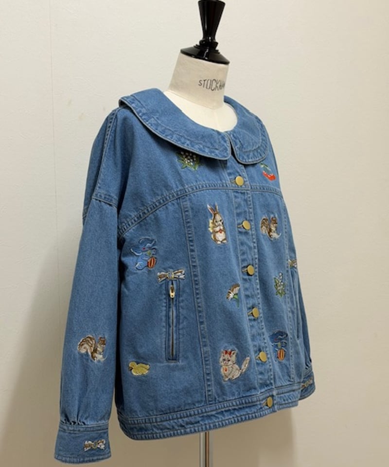 M】fortune embroidery denim jacket | yukiemon g