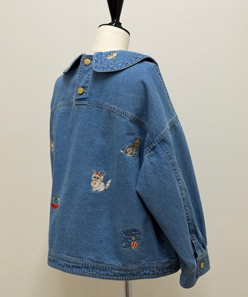 M】fortune embroidery denim jacket | yukiemon g