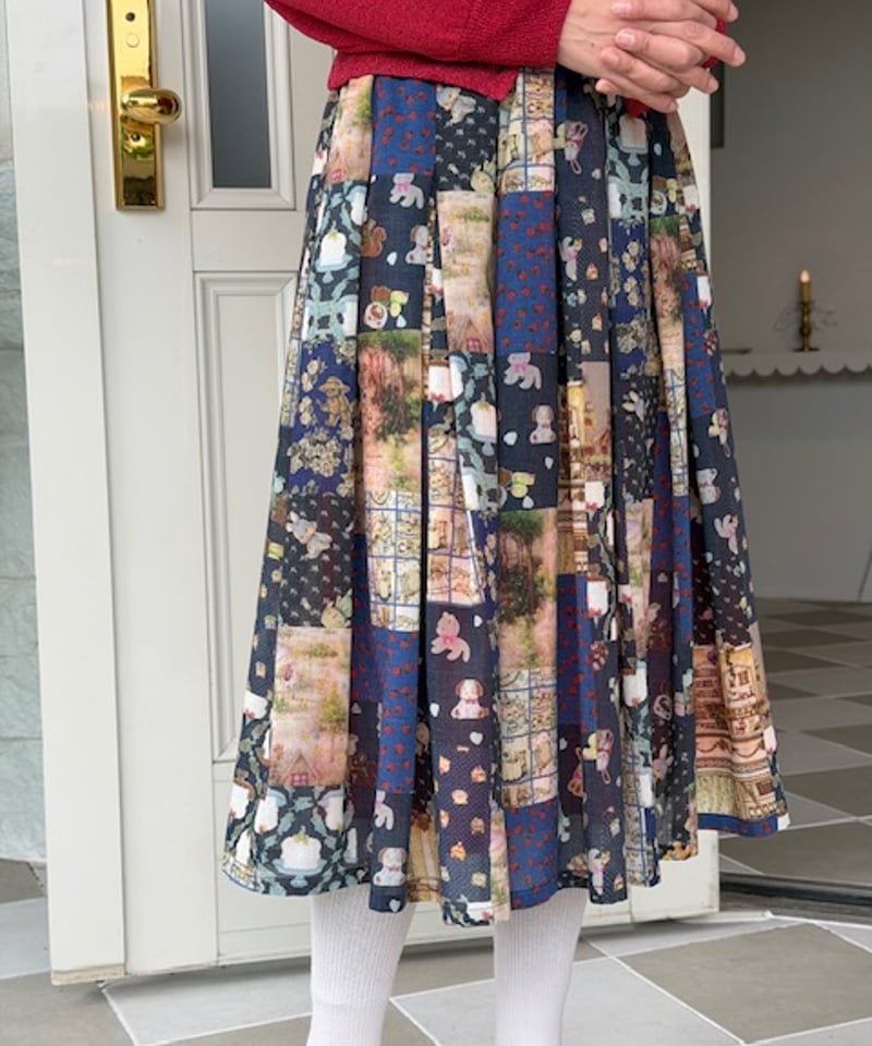 yukiemon テキスタイルスカート　yukiemon hotel 3L】textile skirt | yukiemon global