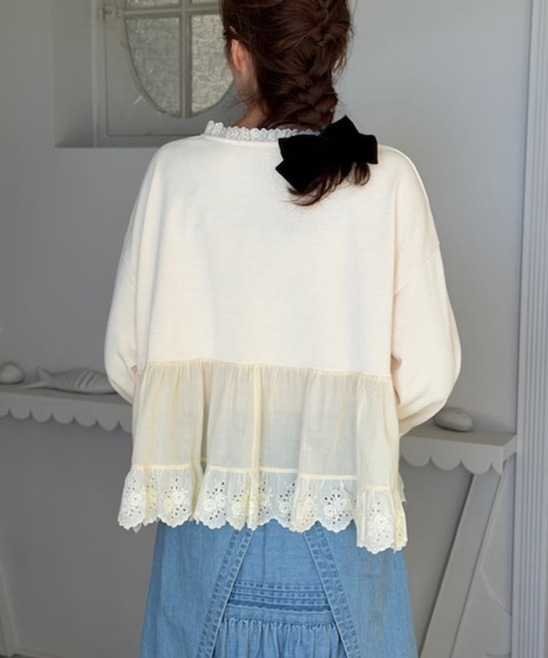 3L】lace sweat pullover | yukiemon global