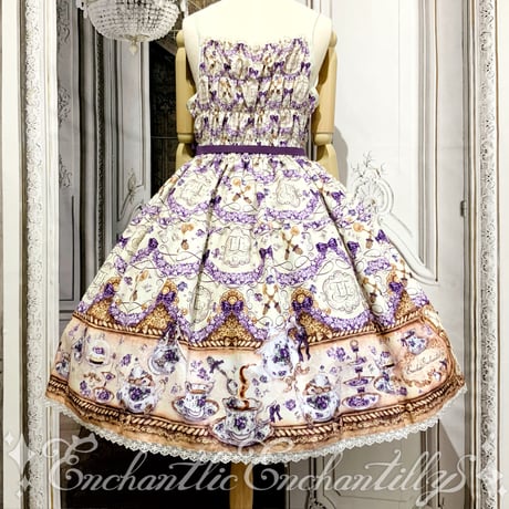 【America and Europe 】Violet Blossom Tea Party Tiered JSK