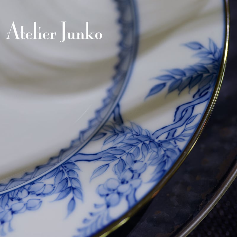 三川内焼 手描き 藤絵 ディナープレート 藤 hand-painted wisteria d