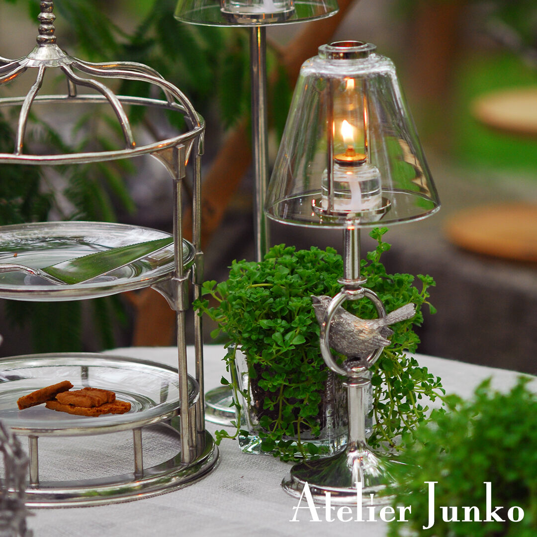 ティーキャンドルスタンド グラスシェード バード Candle Stand ティーキャンドルスタンド グラスシェード バード Candle Stand