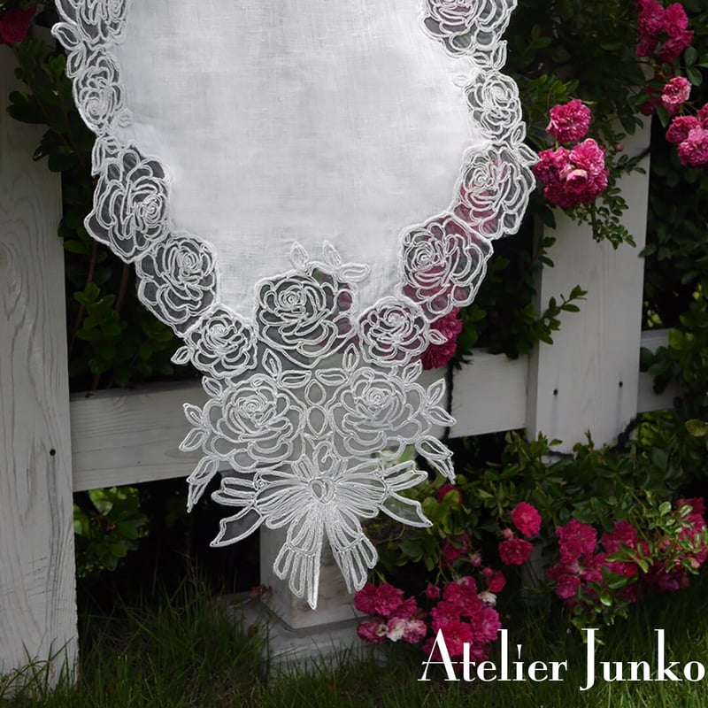 レース ローズ ランナー 45×220cm Lace Runner Rose | Atelie 