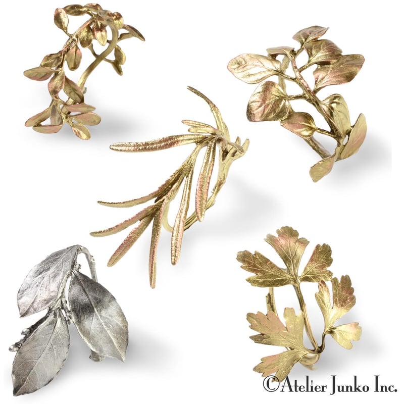 アトリエジュンコ　ナプキンリング りすドングリ　2個未使用完売 ナプキンリング リーフ Ⅱ Napkin Ring Leaf Ⅱ | Atelier Junk