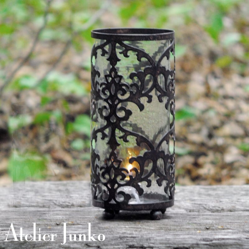 キャンドルホルダー ダマスク L オークウッド Candleholder damask oak