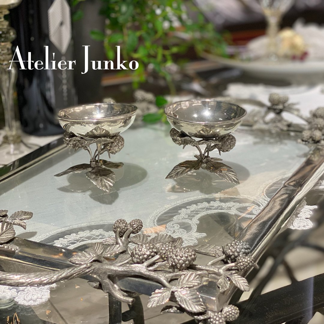アトリエジュンコ　鍋敷　ポットスタンド　リース　シルバー系　美品　ピューター トリベット Pot stand | Atelier Junko EC shop
