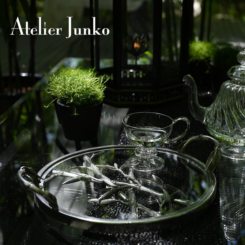 トレー ガラス ラウンド バンブー Tray Glass Bamboo | Atelier J