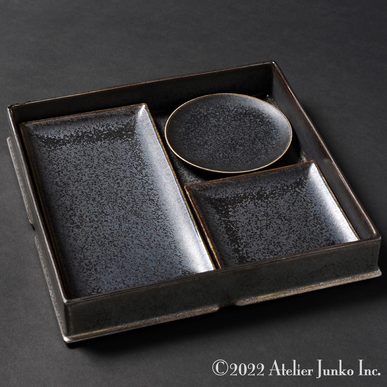 銀彩 家型七段重（長角皿） JZR-8002-9 | Atelier Junko EC shop