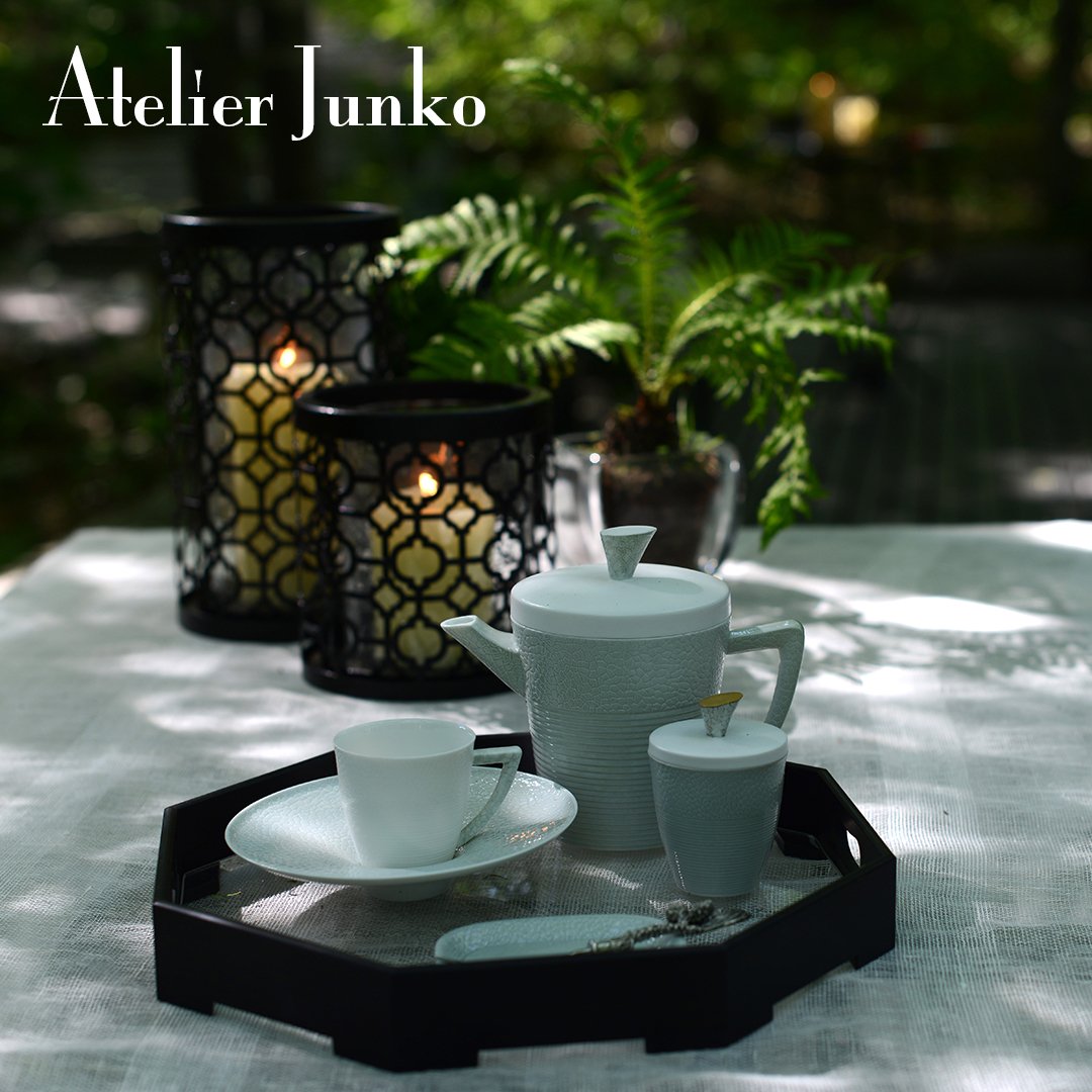 トレー 黒檀 八角 グラス Tray ebony octagonal | Atelier Ju