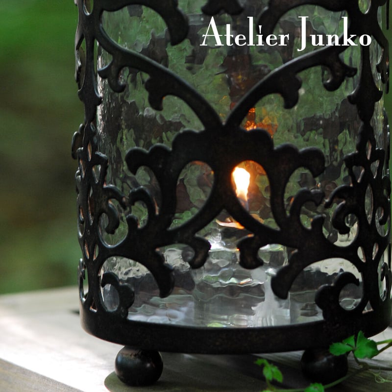 キャンドルホルダー ダマスク L オークウッド Candleholder damask oak